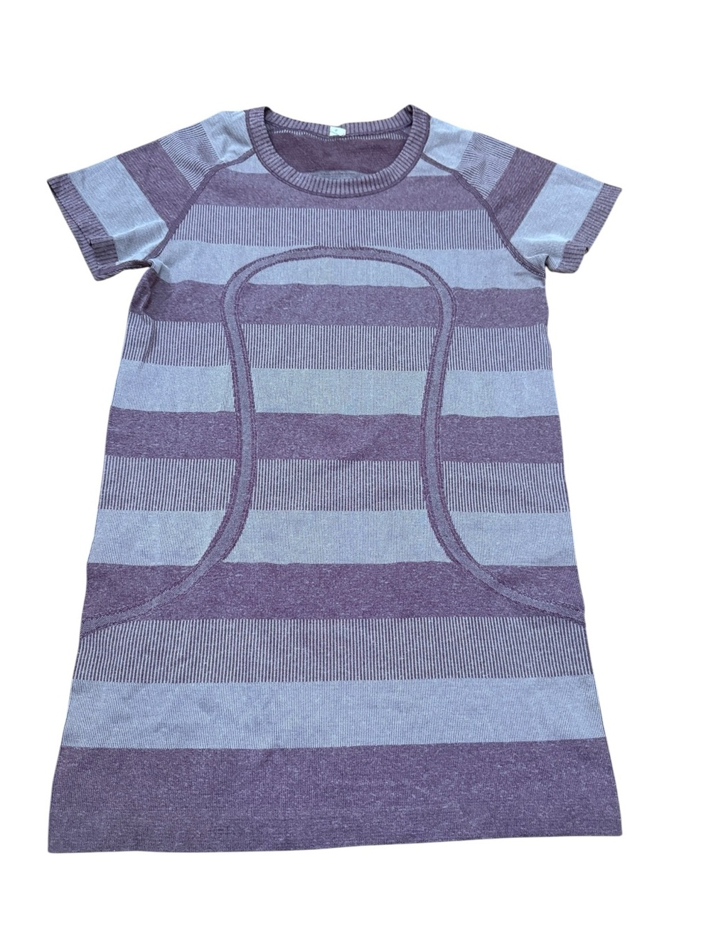 lululemon athletica Lavender and Deep Purple Striped Short Sleeve Tee